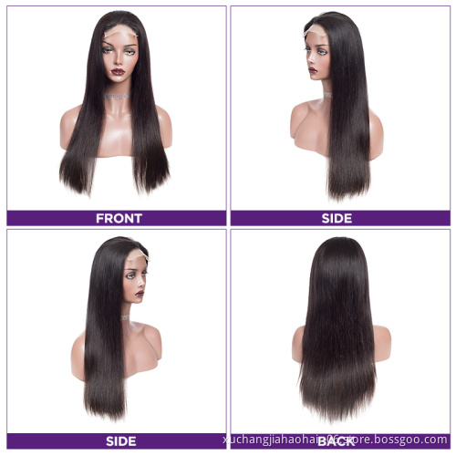 factory store 4*4 closure 100% virgin 360 straight brazilian hair frontal hd wig full lace front cuticle aligned human hair wigs